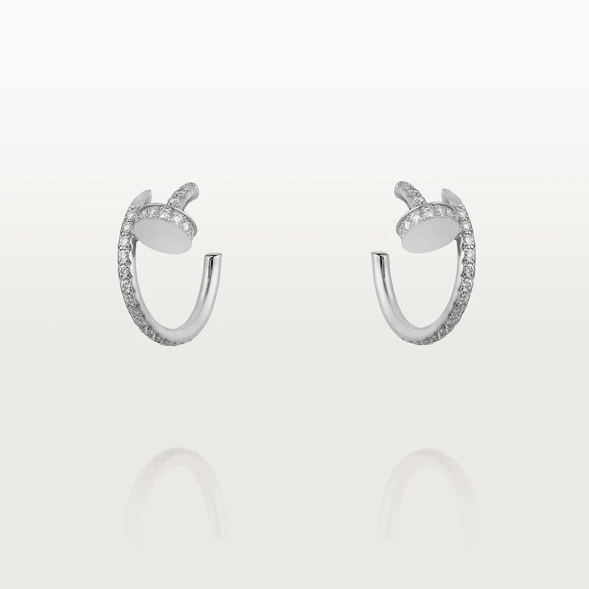 Pomuse JUSTE EARRINGS 12.75MM SILVER DIAMOND
