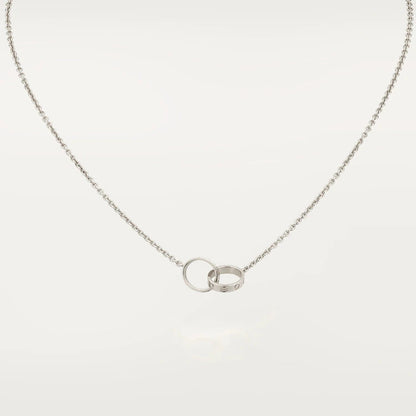 Pomuse LOVE NECKLACE PINK GOLD AND SILVER
