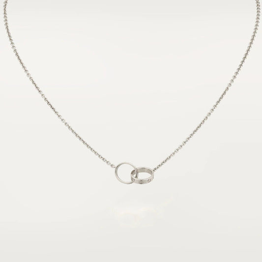 Pomuse LOVE NECKLACE PINK GOLD AND SILVER