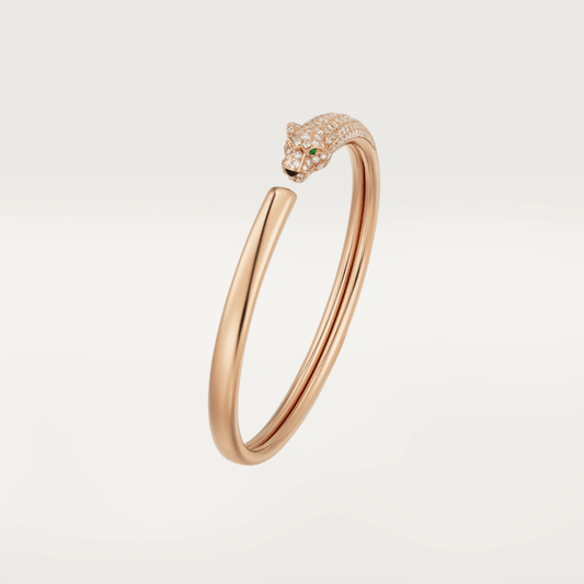 Pomuse PANTHERE ROSE GOLD DIAMOND OPEN BRACELET