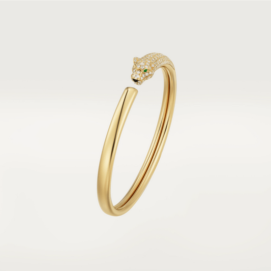Pomuse PANTHERE GOLD DIAMOND OPEN BRACELET