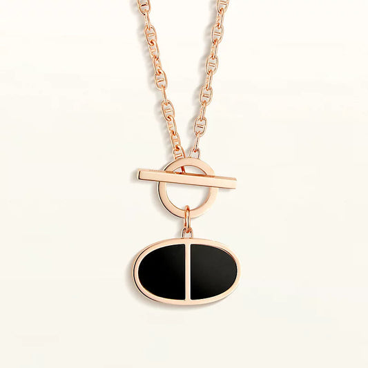 Pomuse CHAINE VERSO BLACK CERAMIC NECKLACE