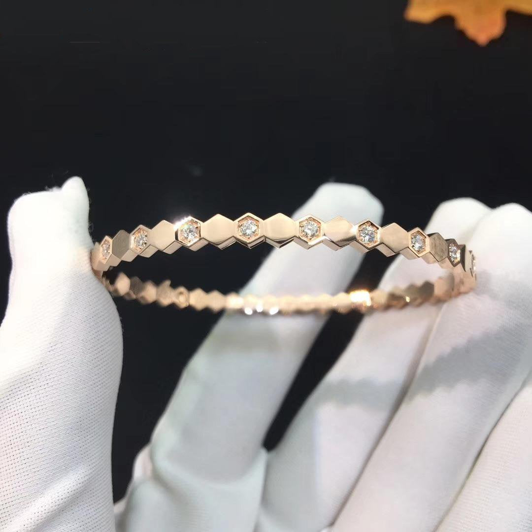 Pomuse BEE LOVE PINK GOLD DIAMOND BRACELET