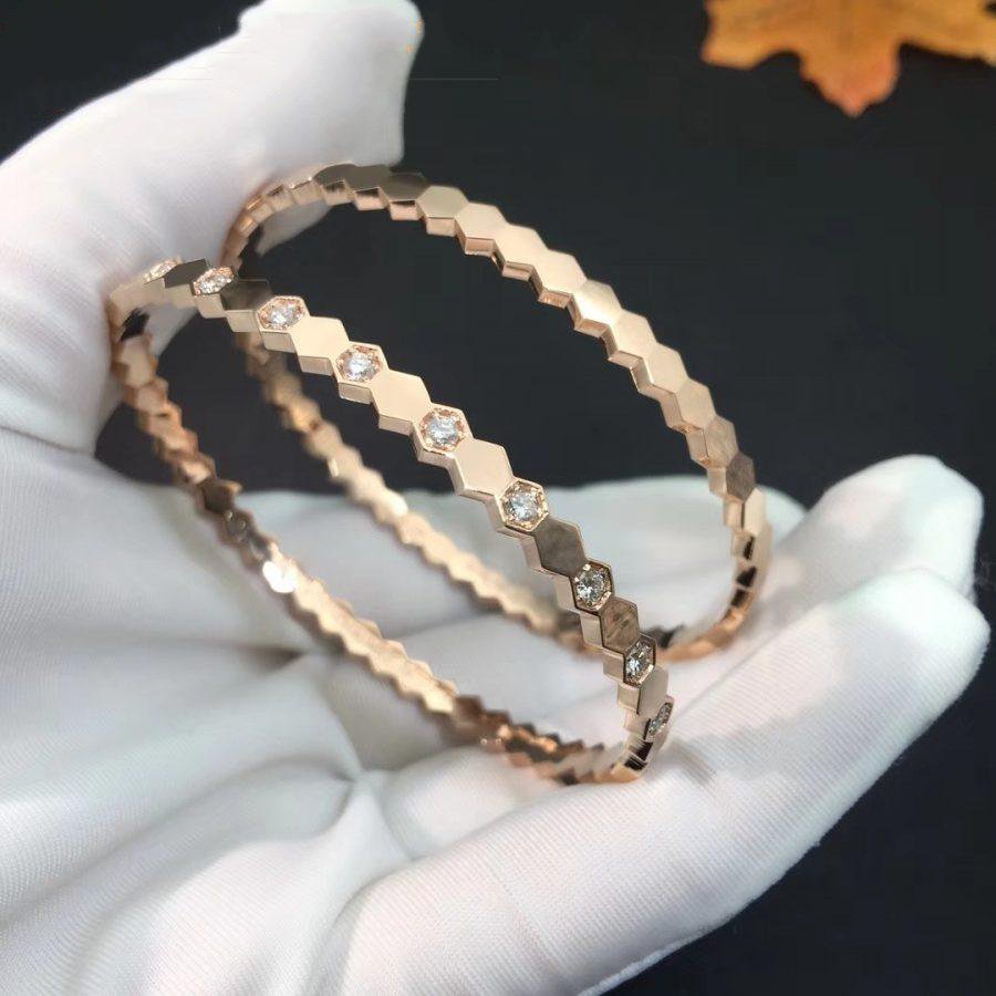 Pomuse BEE LOVE PINK GOLD DIAMOND BRACELET
