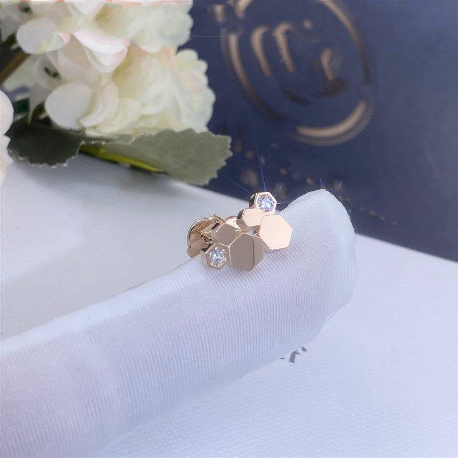 Pomuse BEE LOVE PINK GOLD DIAMOND EARRINGS