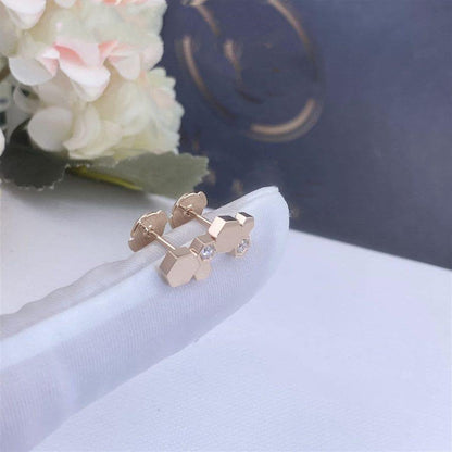 Pomuse BEE LOVE PINK GOLD DIAMOND EARRINGS