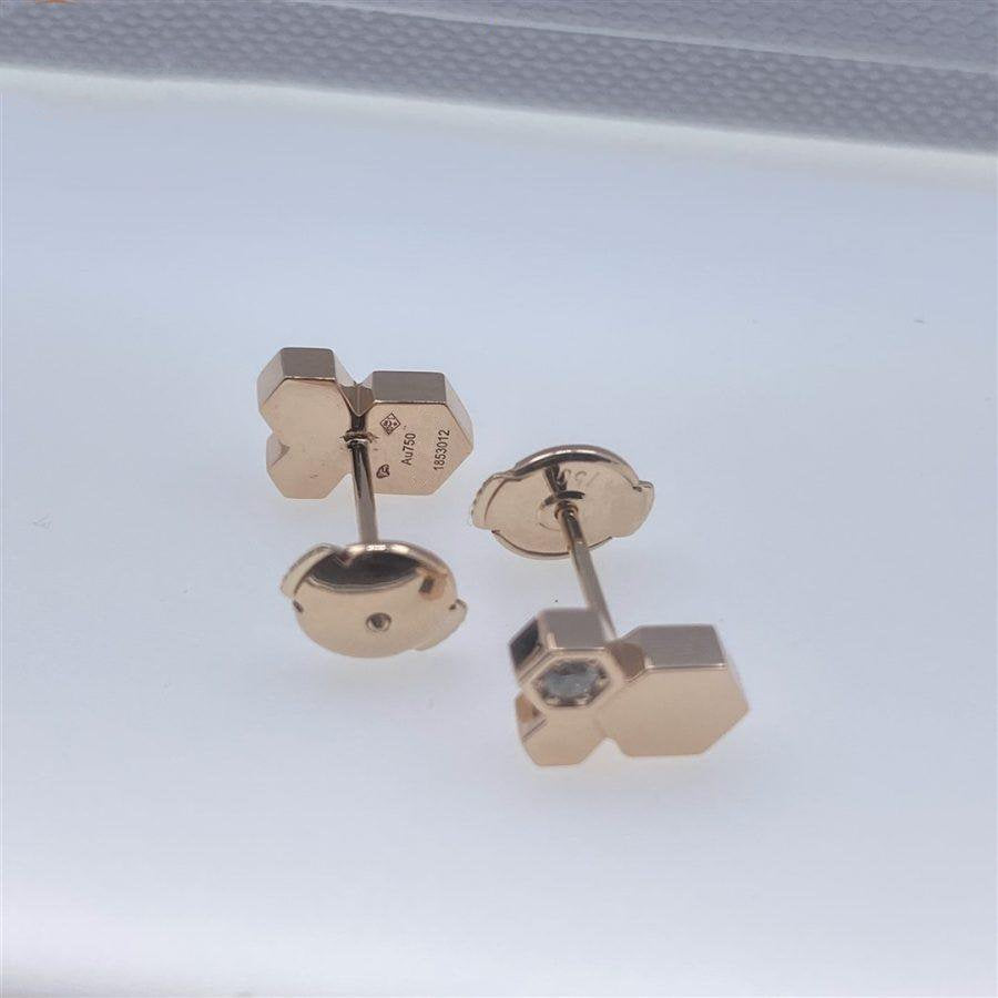 Pomuse BEE LOVE PINK GOLD DIAMOND EARRINGS