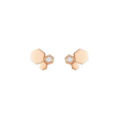 Pomuse BEE LOVE PINK GOLD DIAMOND EARRINGS