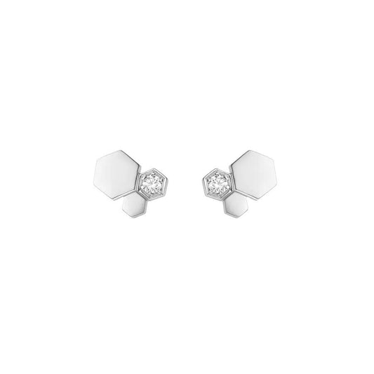 Pomuse BEE LOVE SILVER DIAMOND EARRINGS