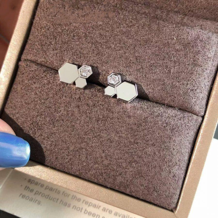 Pomuse BEE LOVE SILVER DIAMOND EARRINGS