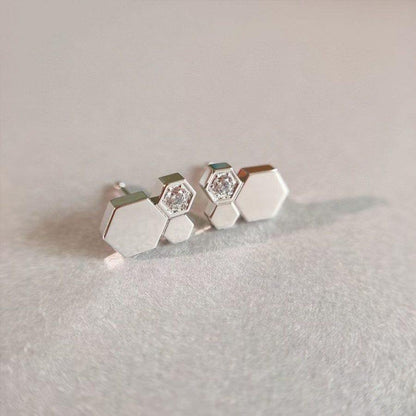Pomuse BEE LOVE SILVER DIAMOND EARRINGS