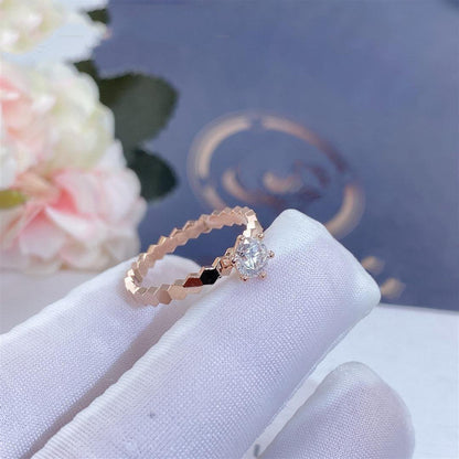 Pomuse BEE LOVE RING PINK GOLD 1 DIAMOND