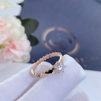 Pomuse BEE LOVE RING PINK GOLD 1 DIAMOND