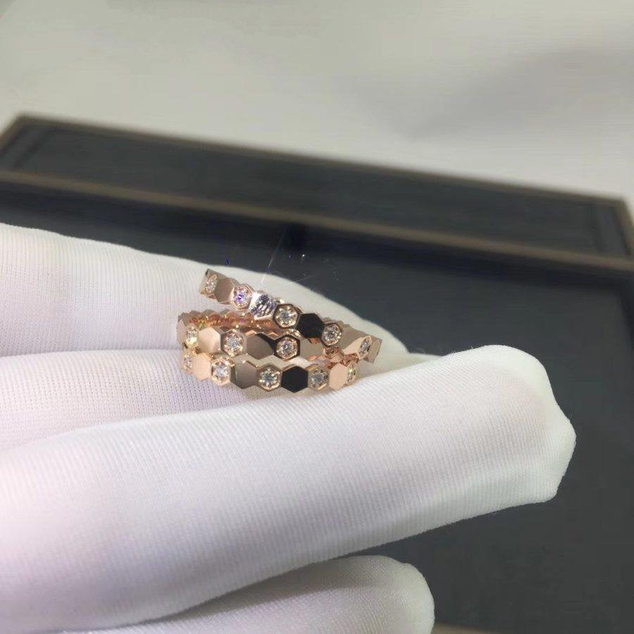 Pomuse BEE LOVE RING PINK GOLD DIAMOND