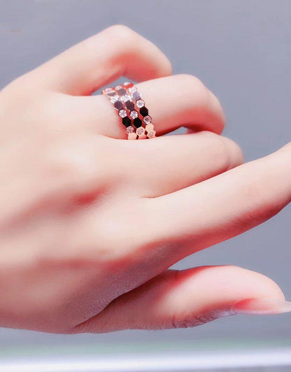 Pomuse BEE LOVE RING PINK GOLD DIAMOND