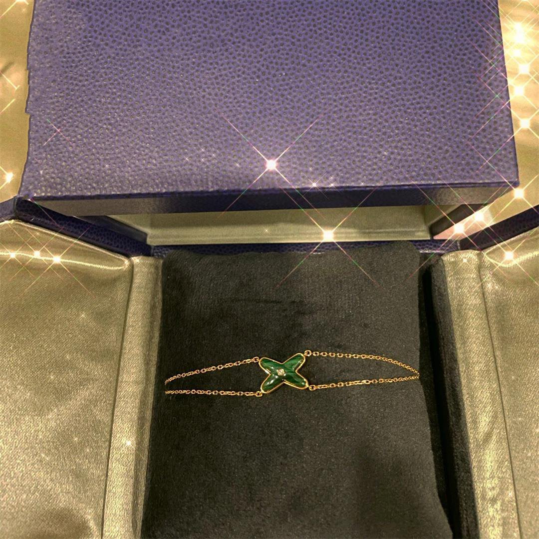 Pomuse JEUX BRACELET MALACHITE PINK GOLD 1 DIAMOND