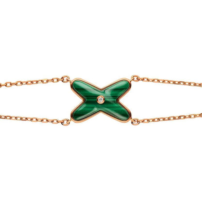 Pomuse JEUX BRACELET MALACHITE PINK GOLD 1 DIAMOND