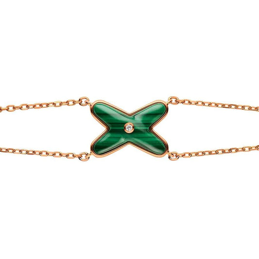 Pomuse JEUX BRACELET MALACHITE PINK GOLD 1 DIAMOND