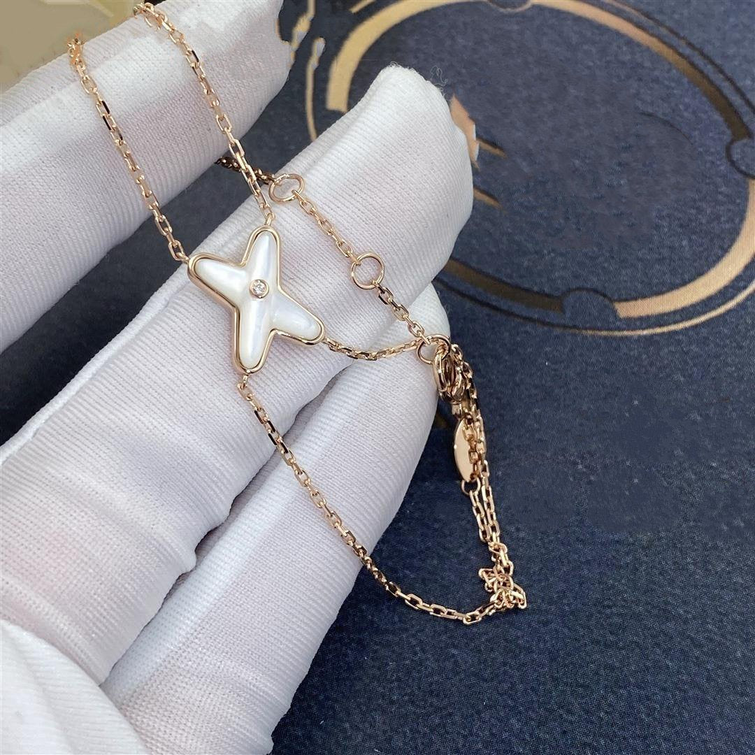 Pomuse JEUX BRACELET WHITE MOP PINK GOLD 1 DIAMOND
