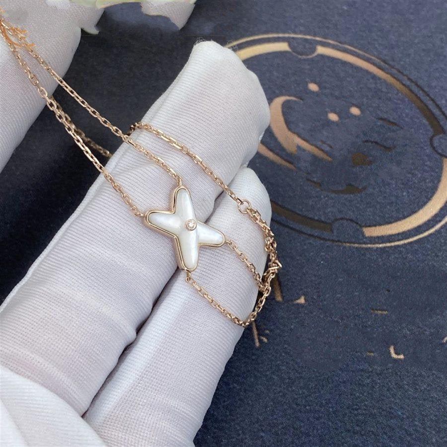 Pomuse JEUX BRACELET WHITE MOP PINK GOLD 1 DIAMOND