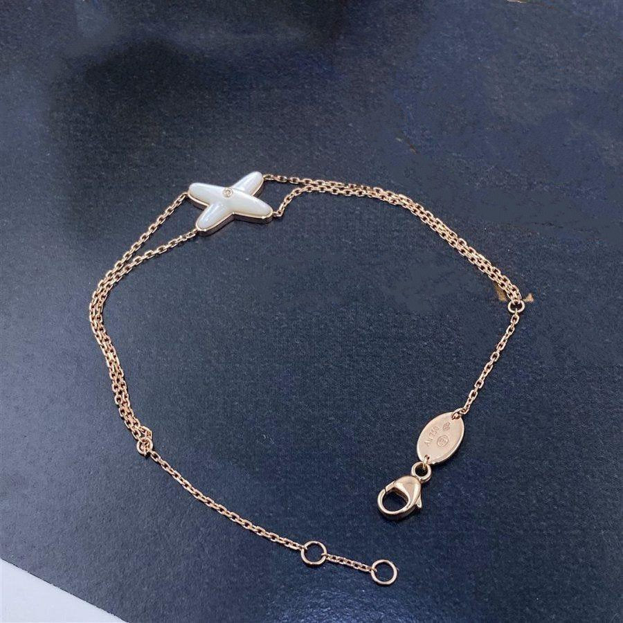 Pomuse JEUX BRACELET WHITE MOP PINK GOLD 1 DIAMOND