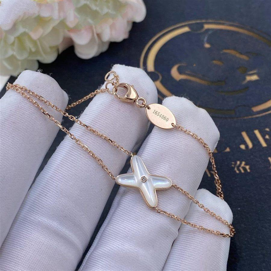 Pomuse JEUX BRACELET WHITE MOP PINK GOLD 1 DIAMOND