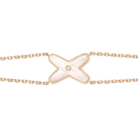 Pomuse JEUX BRACELET WHITE MOP PINK GOLD 1 DIAMOND