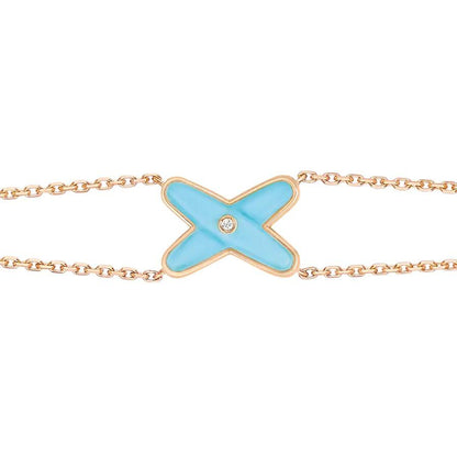 Pomuse JEUX BRACELET TURQUOISE PINK GOLD 1 DIAMOND