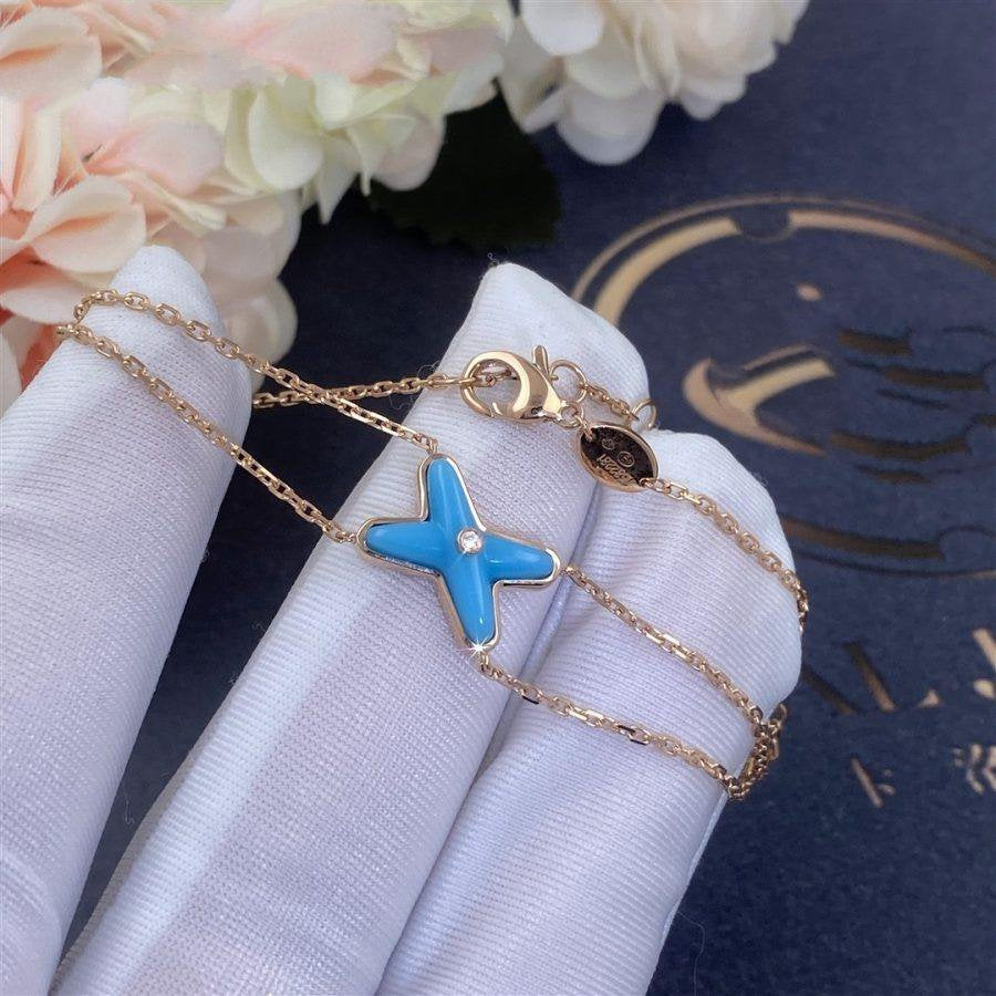 Pomuse JEUX BRACELET TURQUOISE PINK GOLD 1 DIAMOND