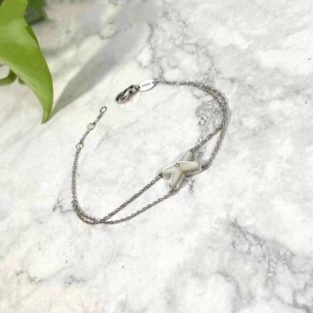 Pomuse JEUX BRACELET WHITE MOP SILVER 1 DIAMOND