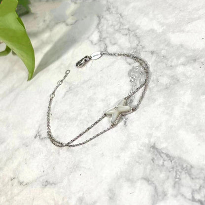 Pomuse JEUX BRACELET WHITE MOP SILVER 1 DIAMOND