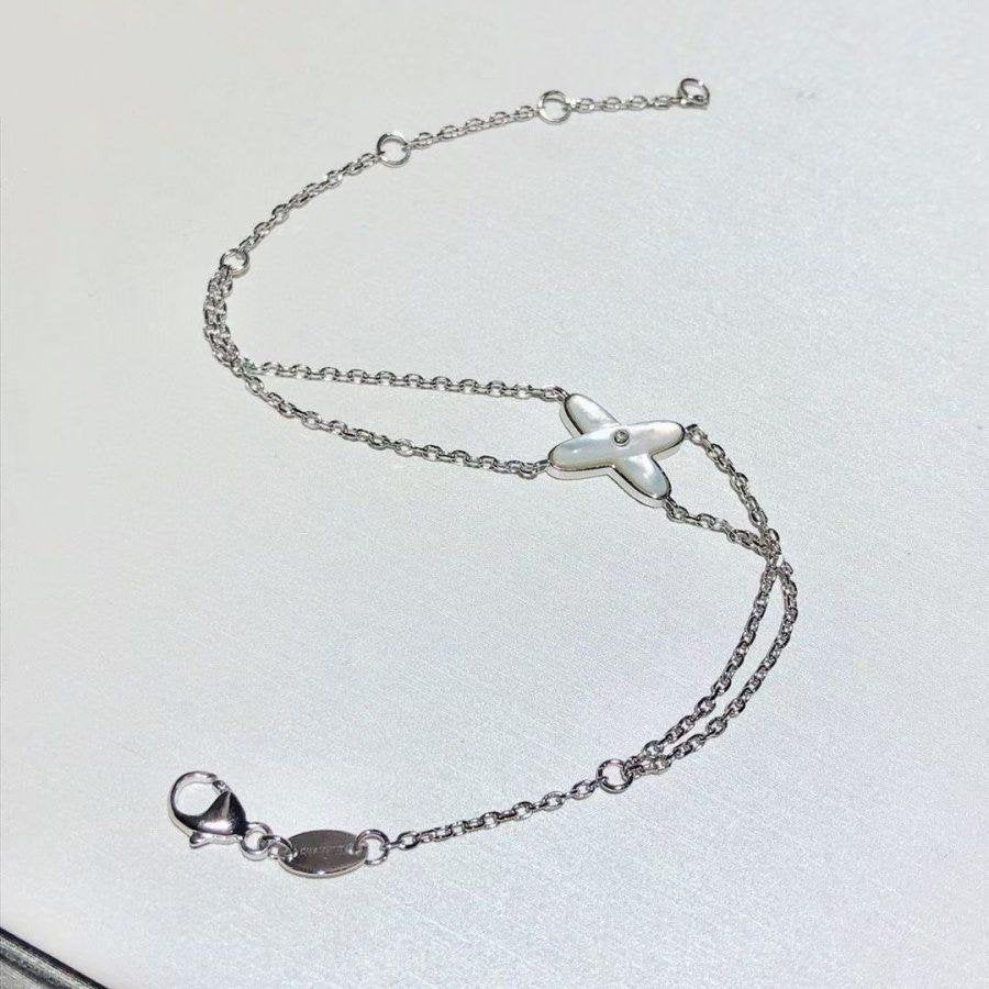 Pomuse JEUX BRACELET WHITE MOP SILVER 1 DIAMOND