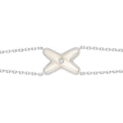 Pomuse JEUX BRACELET WHITE MOP SILVER 1 DIAMOND
