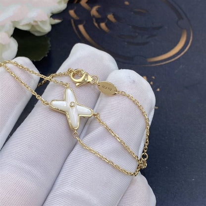 Pomuse JEUX BRACELET WHITE MOP GOLD 1 DIAMOND