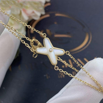 Pomuse JEUX BRACELET WHITE MOP GOLD 1 DIAMOND