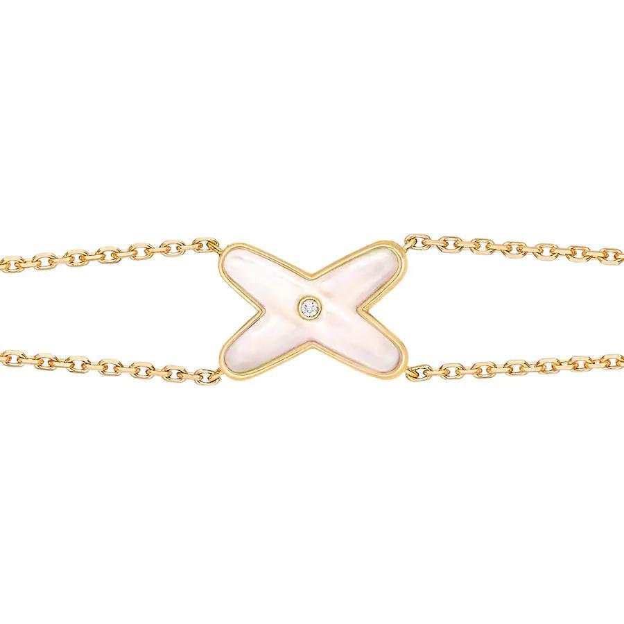 Pomuse JEUX BRACELET WHITE MOP GOLD 1 DIAMOND