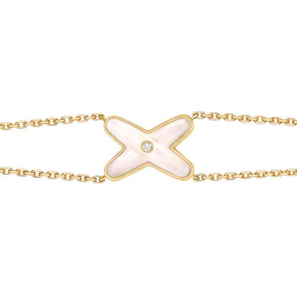 Pomuse JEUX BRACELET WHITE MOP GOLD 1 DIAMOND