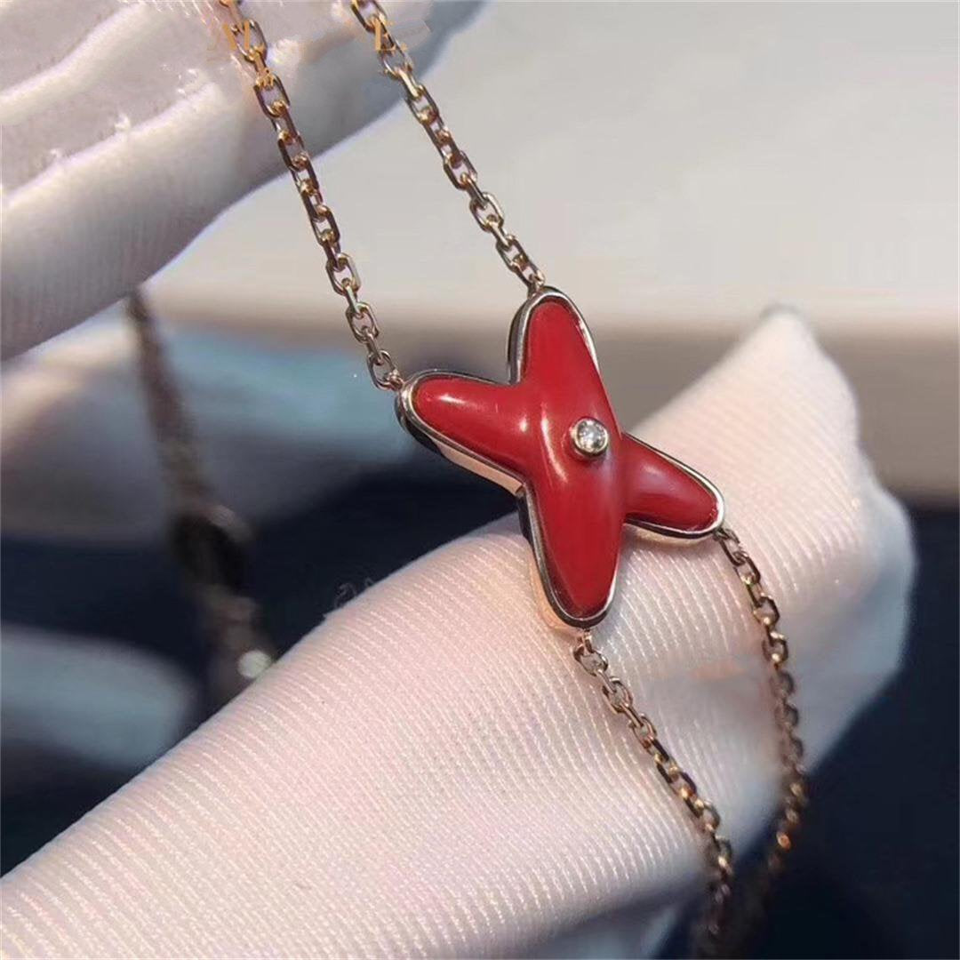 Pomuse JEUX BRACELET CARNELIAN PINK GOLD 1 DIAMOND