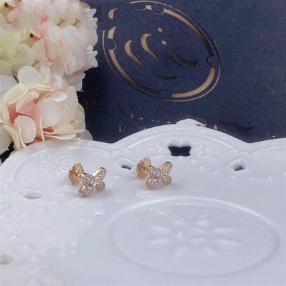 Pomuse JEUX DE PINK GOLD DIAMOND EARRINGS