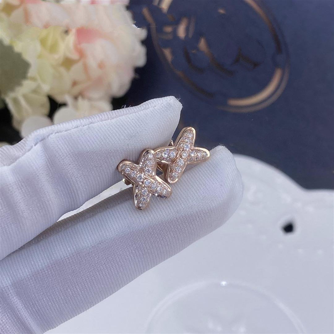 Pomuse JEUX DE PINK GOLD DIAMOND EARRINGS