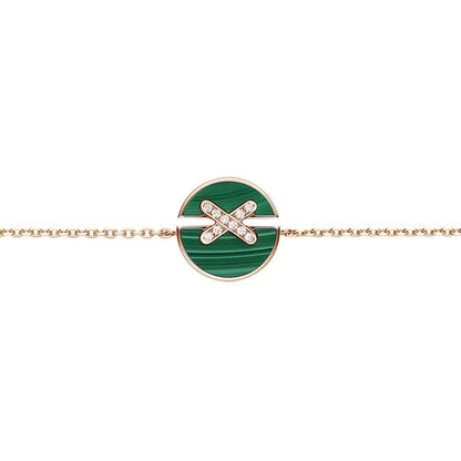 Pomuse JEUX DE BRACELET MALACHITE PINK GOLD DIAMONDS