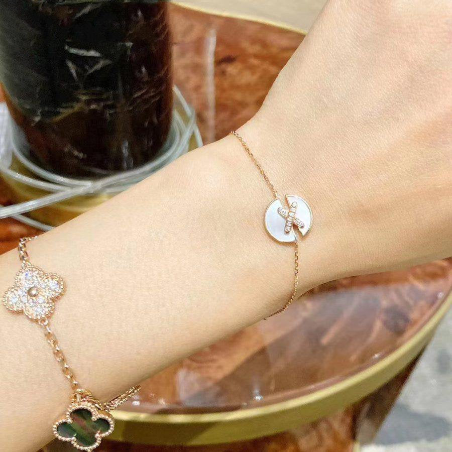 Pomuse JEUX DE BRACELET MOP PINK GOLD DIAMONDS