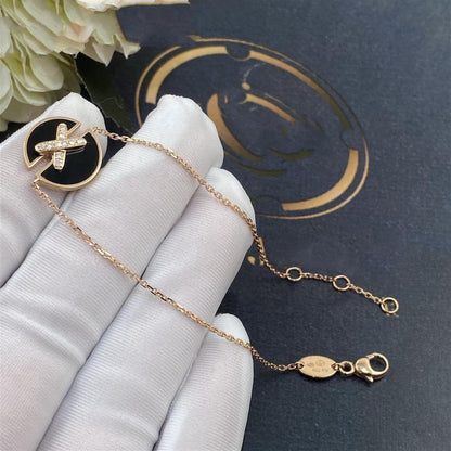Pomuse JEUX DE BRACELET ONYX PINK GOLD DIAMOND