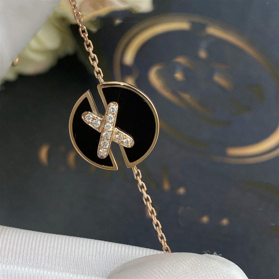 Pomuse JEUX DE BRACELET ONYX PINK GOLD DIAMOND