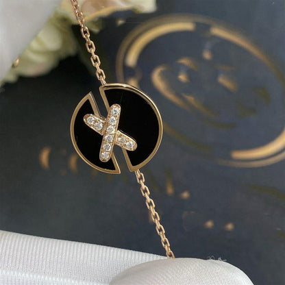 Pomuse JEUX DE BRACELET ONYX PINK GOLD DIAMOND