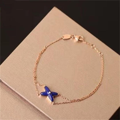 Pomuse Hollow Design Four-Leaf Clover Flower Shape Ring
