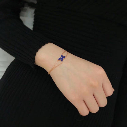 Pomuse Hollow Design Four-Leaf Clover Flower Shape Ring