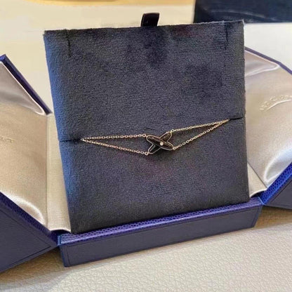 Pomuse JEUX BRACELET ONYX PINK GOLD 1 DIAMOND