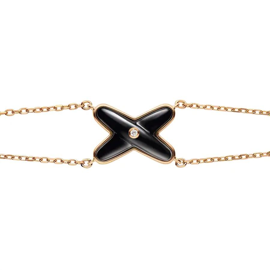 Pomuse JEUX BRACELET ONYX PINK GOLD 1 DIAMOND