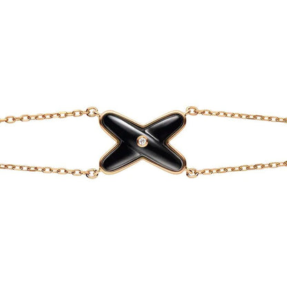 Pomuse JEUX BRACELET ONYX PINK GOLD 1 DIAMOND